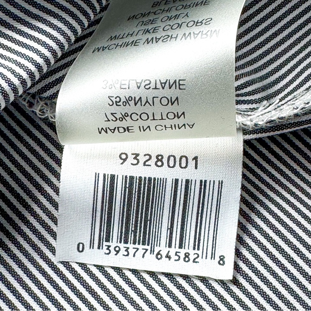 Vince Camuto Women’s Pinstripe Blouse Black White Tie Sleeve L Classic Top NWT - Picture 9 of 12